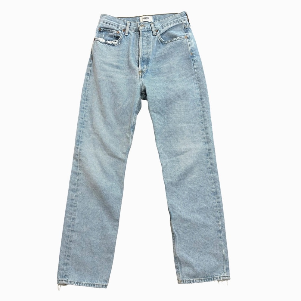 Agolde Women's Straight Leg Jeans in Light Blue Wash